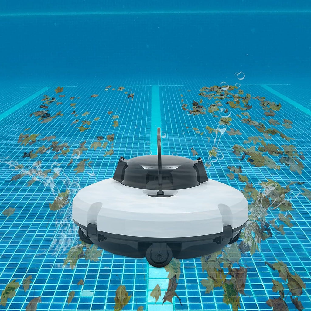 Robotic Pool Cleaner, Automatic Pool Robot Cleaner, IPX8 Swimming Pool Cleaning Machine 120 Mins Runtime, Robotic Cordless Pool Vacuum Cleaner for 1076.4ft²