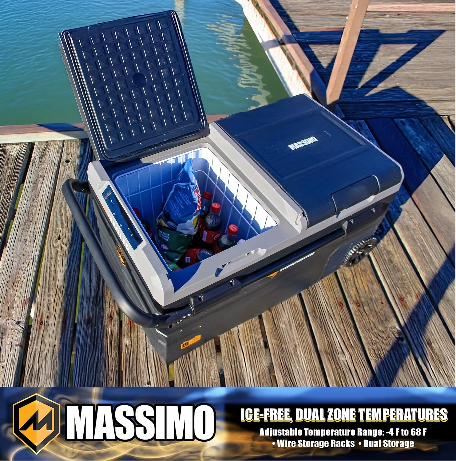 Massimo, TWW75 Electric Kooler Portable Dual-Zone Electric Cooler, 75L (Battery Not Included) PN Y300075711