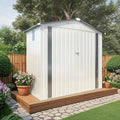 6X3.5FT Metal Storage Shed,Tool Shed with Peaked Roof, Outdoor Storage Shed with Clear Window and Lockable Door, Garden Shed for Garden, Backyard,Patio,Sundries, White (6X3.5FT)