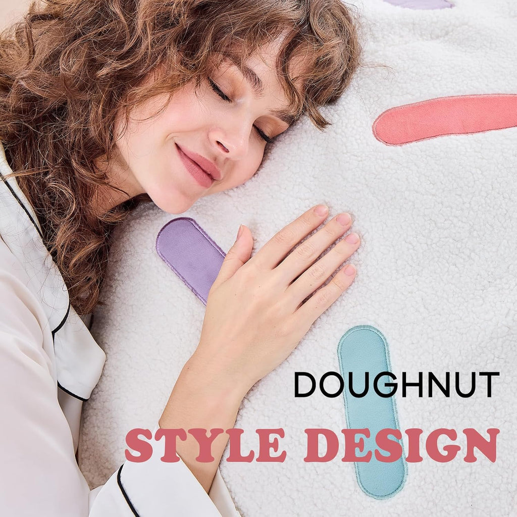 Donut Bean Bag Chair - Cute Bean Bag Sofa with Filler - Ideal for Girls Room and Dorm Decor - Oversized Lounge Chair for Teens and Kids - Plush BeanBag Furniture for Bedroom Living Room - 41inch