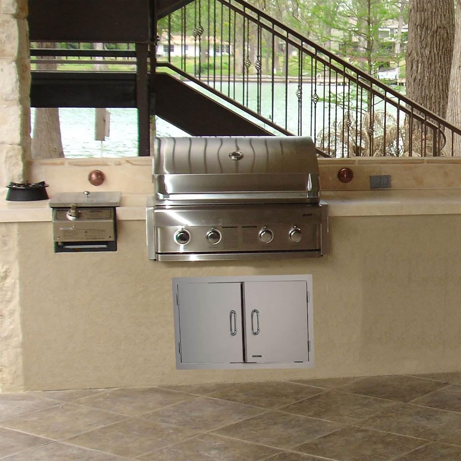 Bull Outdoor Products 33568 Stainless Steel Double Door