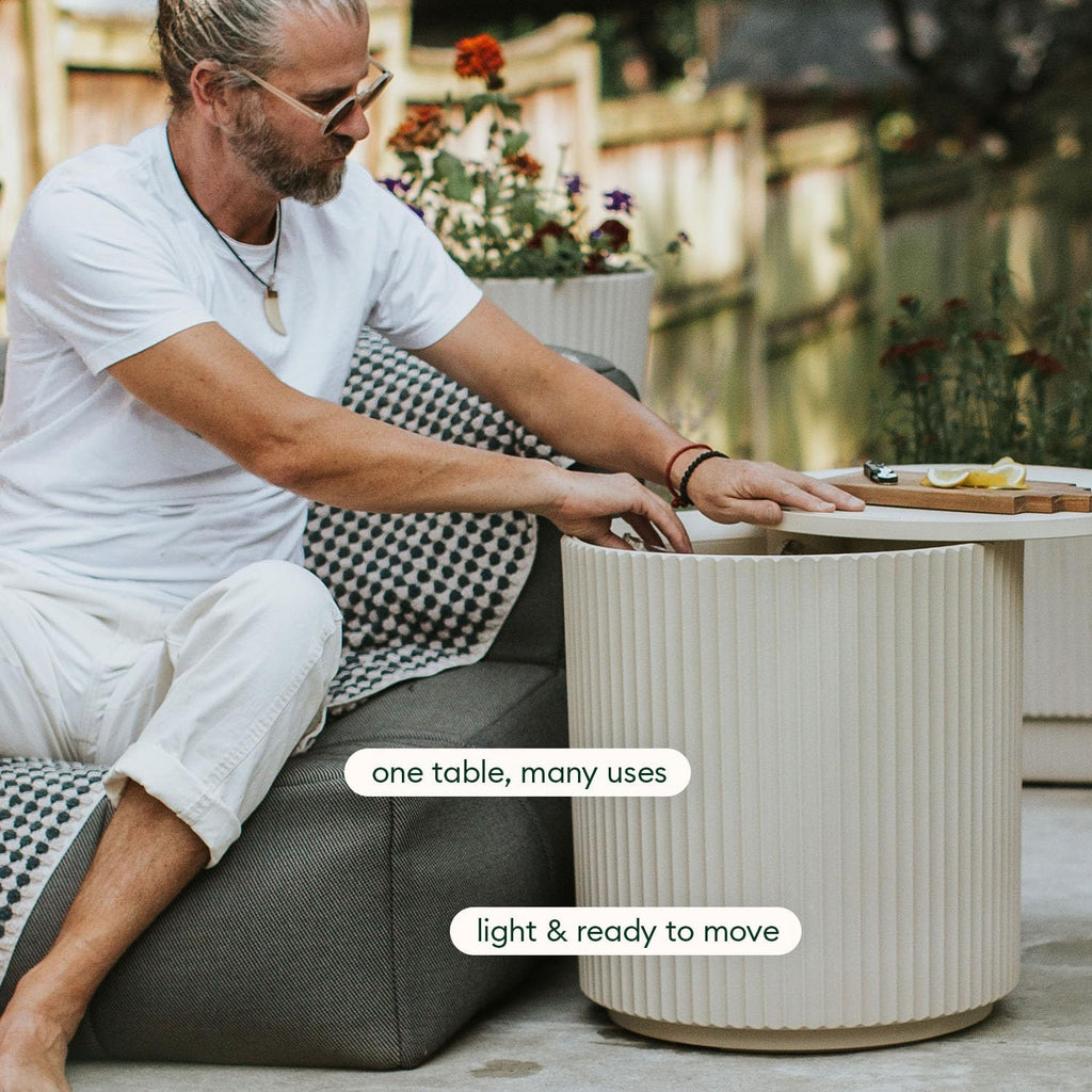 Veradek Outdoor Cooler Side Table - 2 in 1 - Designed for use as Outdoor Side Table, Patio Decor and Ice Chest