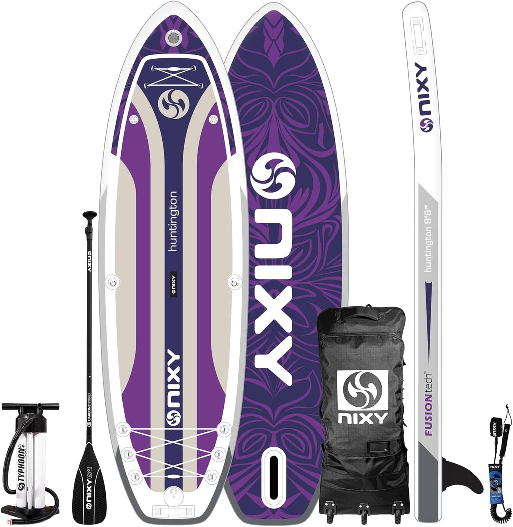 NIXY G5 Huntington Inflatable Paddle Board Compact SUP 9'6' x 32' x 6' Ultra-Light Stand Up Paddleboard, Welded Seams, Woven Drop Stitch for Durability