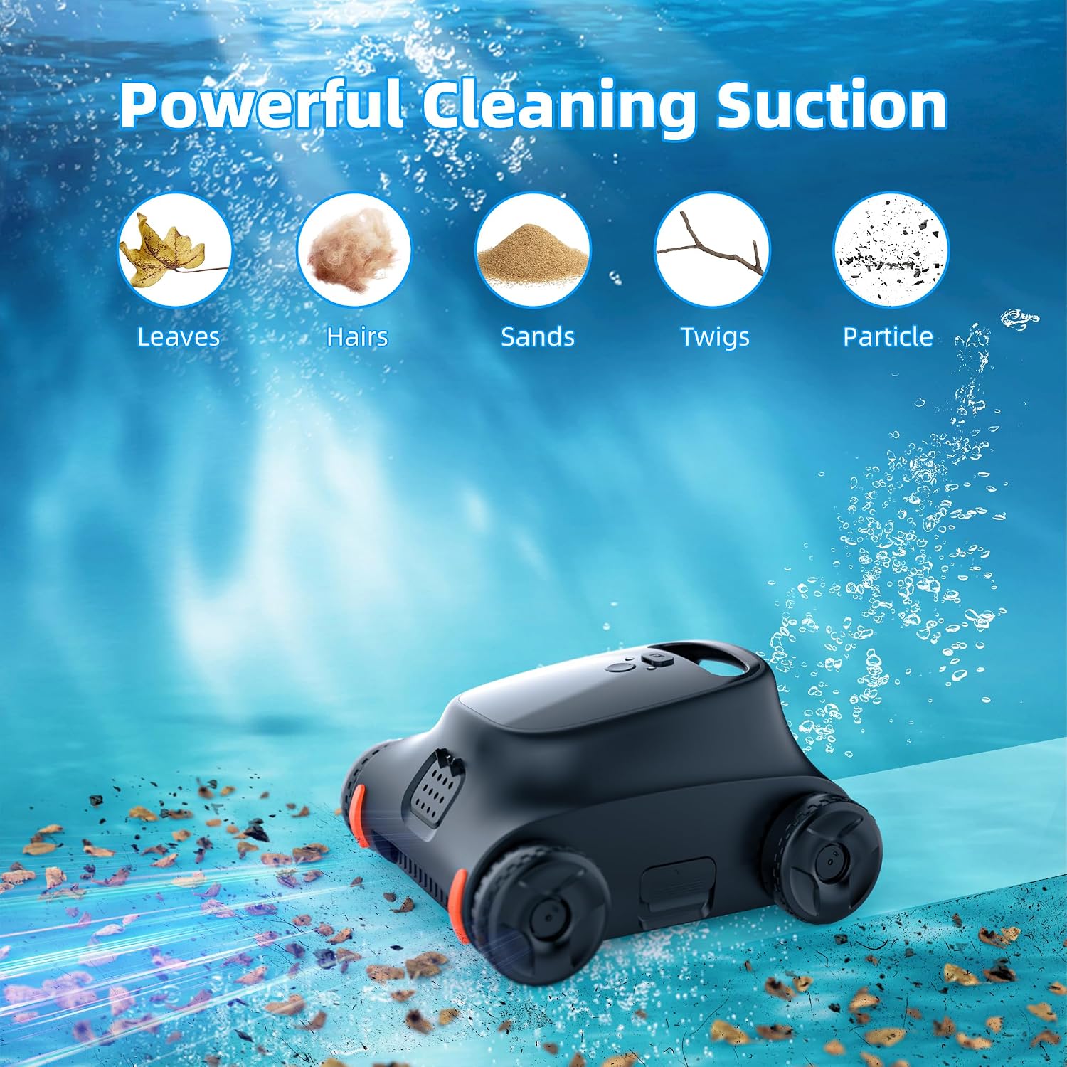 Pool Vacuum for Above Ground Pool, 180 Mins Runtime Cordless Robotic Pool Cleaner, Pool Vacuum Flat Pools up to 2000 Sq.Ft, Self-Parking, Dual Brushless Motors for Above-Ground Pools