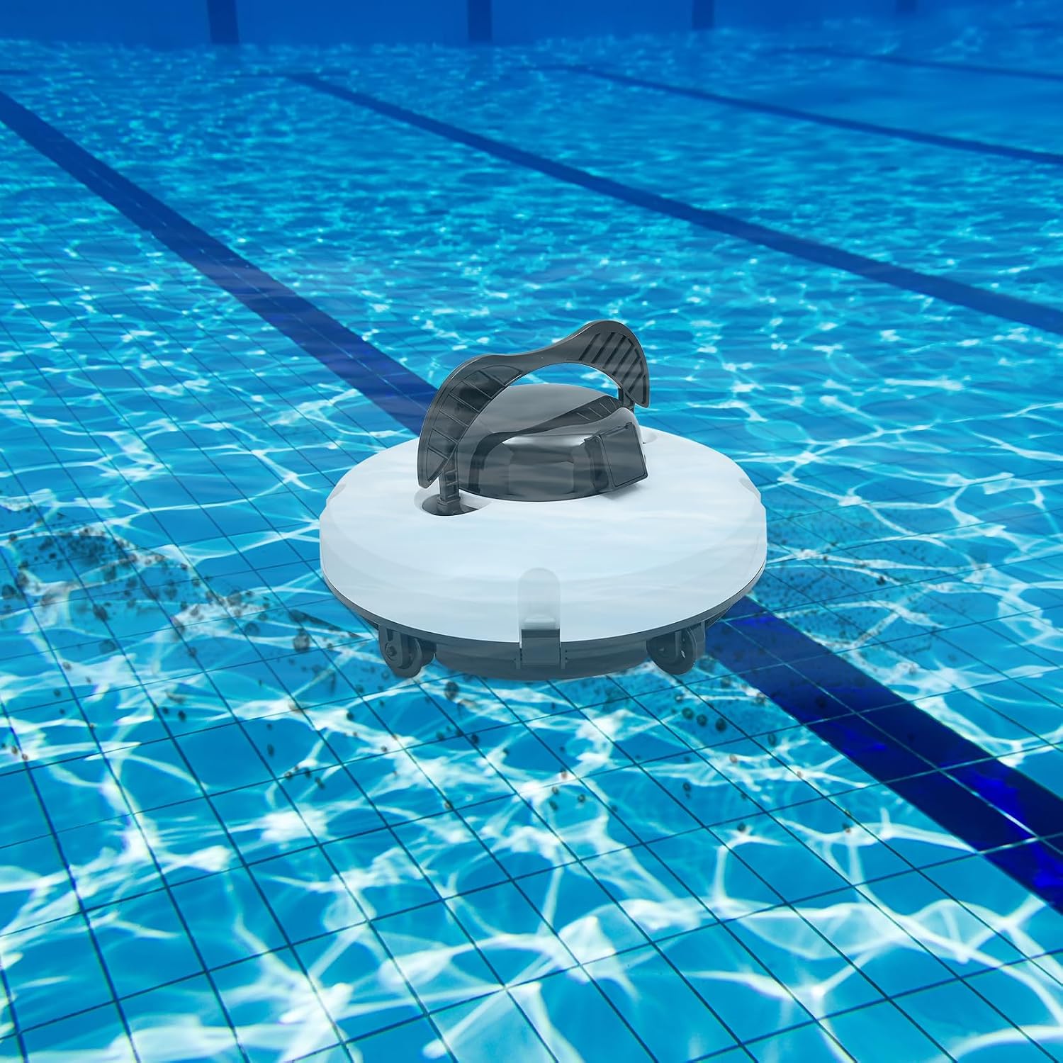 Robotic Pool Cleaner, Automatic Pool Robot Cleaner, IPX8 Swimming Pool Cleaning Machine 120 Mins Runtime, Robotic Cordless Pool Vacuum Cleaner for 1076.4ft²