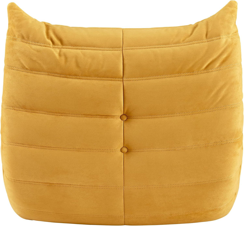 Bean Bag Chair - Corner Sofa, Fireside Chair Bean Bag Sofa Large Bean Bag Chair for Adults,Fireside Floor Couch for Living Room, Bedroom, Gaming & Office (Yellow, Single)