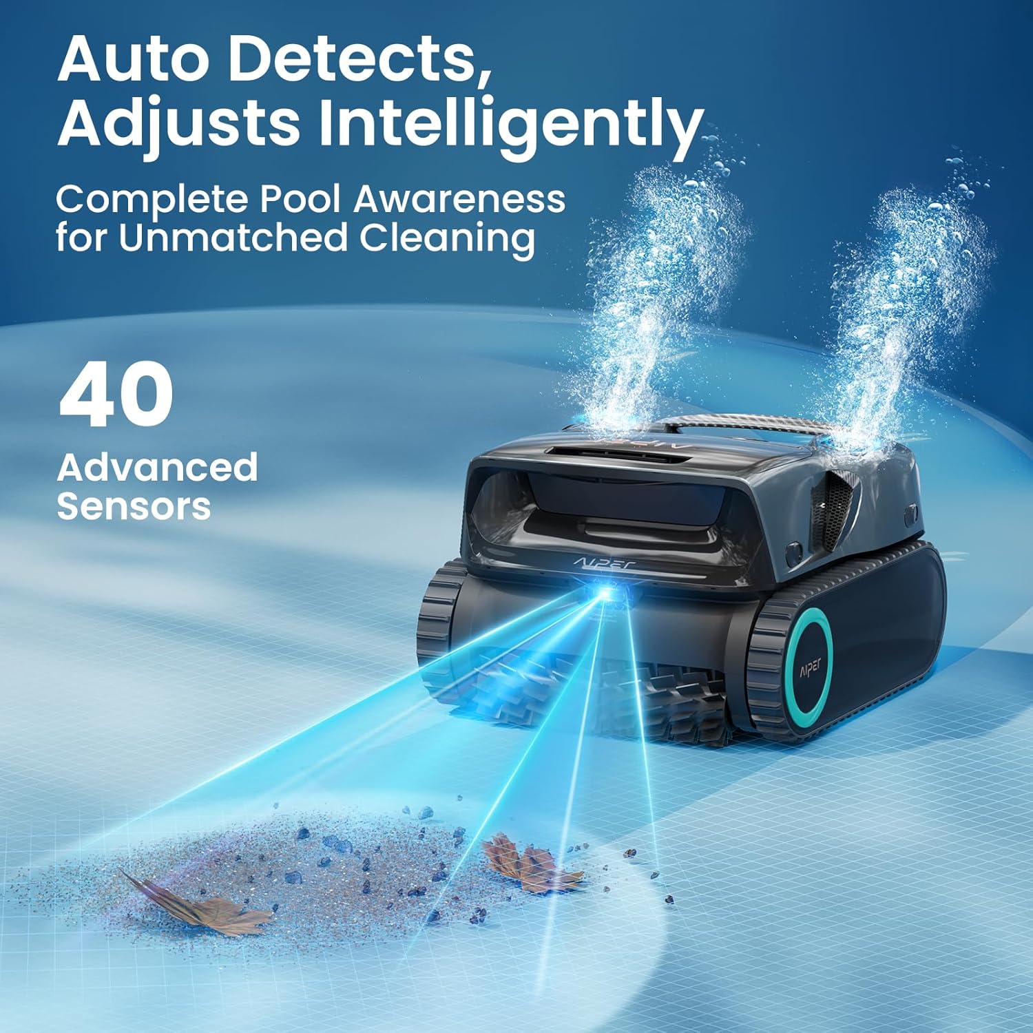 Aiper Scuba X1 Pro Max Pool Robot Vacuum & Robotic Pool Skimmer with 8,500 GPH Suction, Pool Mapping, 3μm Ultra-fine Filtration, Smart Surface Parking, for All Inground Pools, Grey