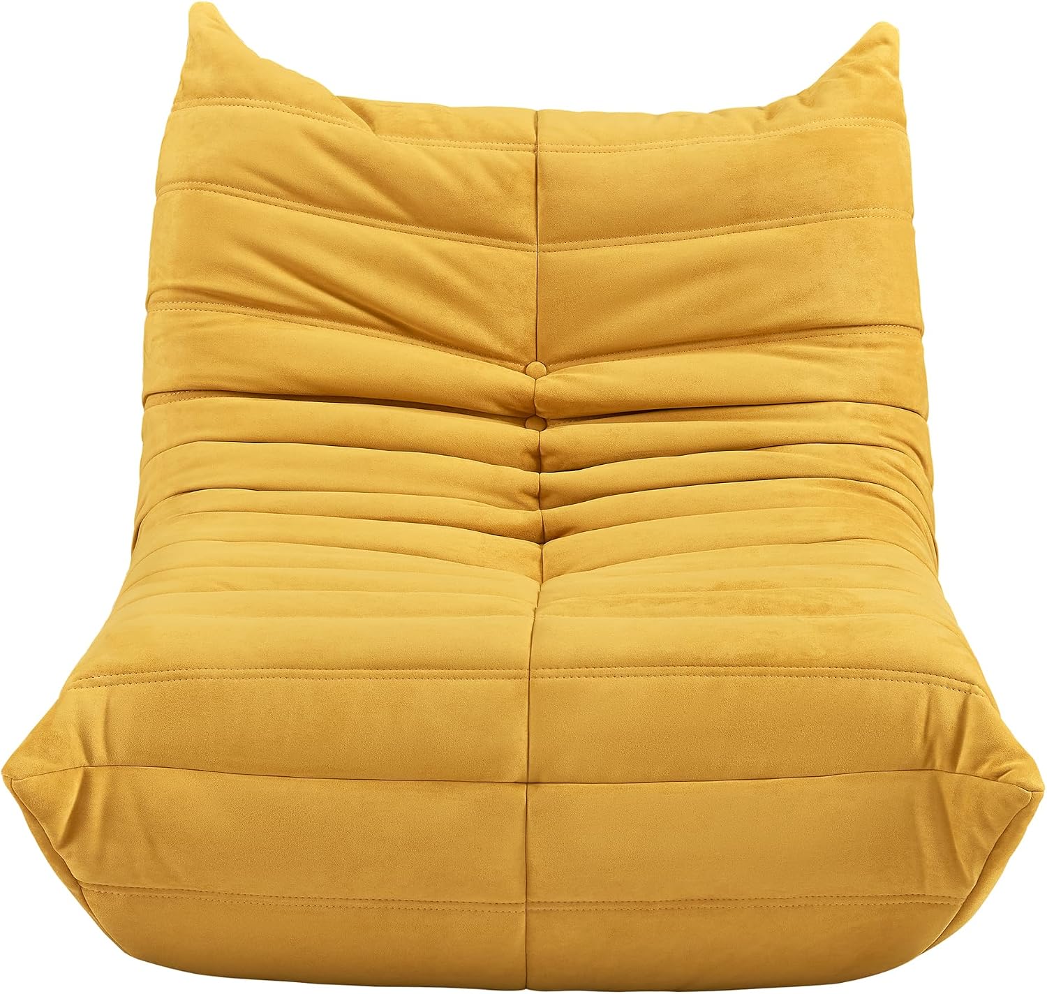 Bean Bag Chair - Corner Sofa, Fireside Chair Bean Bag Sofa Large Bean Bag Chair for Adults,Fireside Floor Couch for Living Room, Bedroom, Gaming & Office (Yellow, Single)