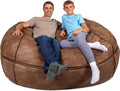 Big Joe Fuf 8Ft Giant Foam Bean Bag Chair, Oversized Couch with Removable Cover for Kids, Teens, Adults, Coffee Soft Vegan Leather, 8 Foot