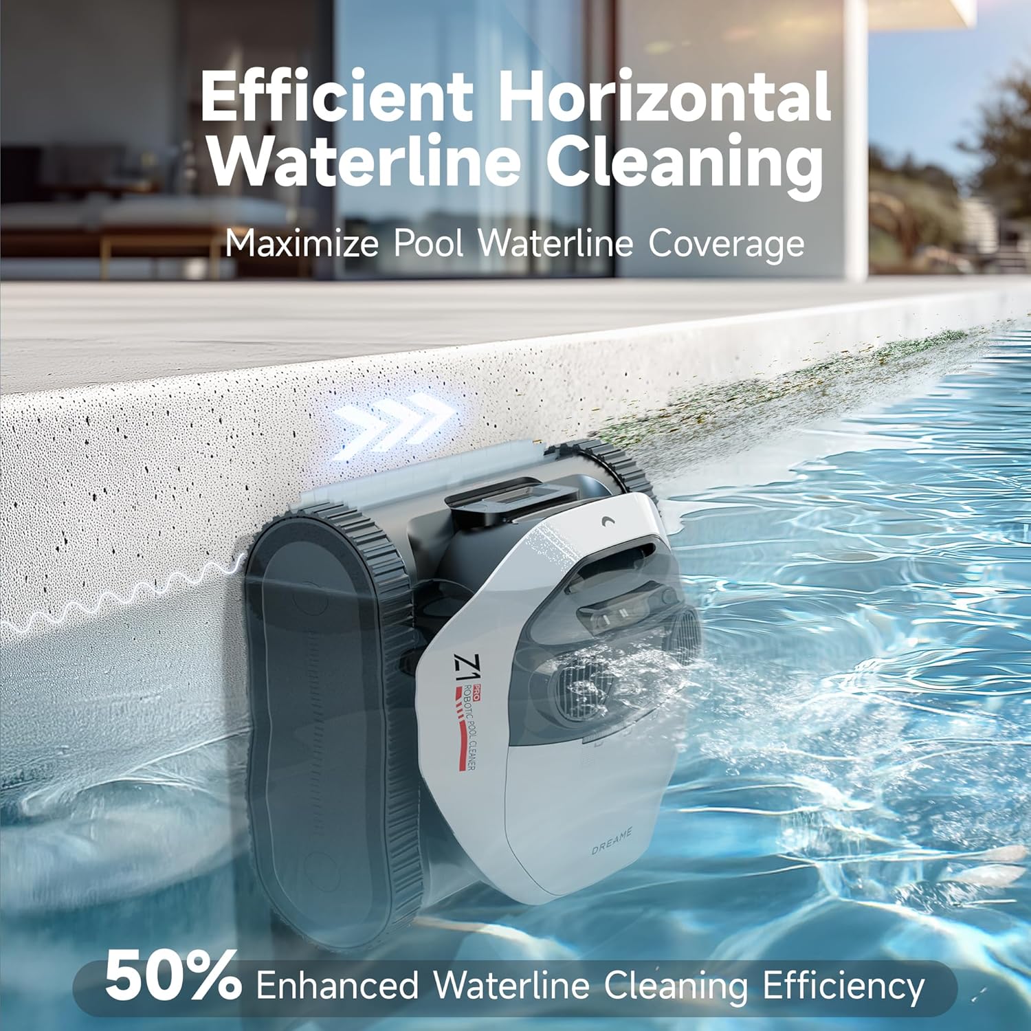 DREAME Robotic Pool Cleaner, 8000 GPH Strong Suction, 180-300 Mins Runtime, Smart Navigation Mapping, Automatic Cleaning for Wall, Waterline, Inground and Above Ground Pools