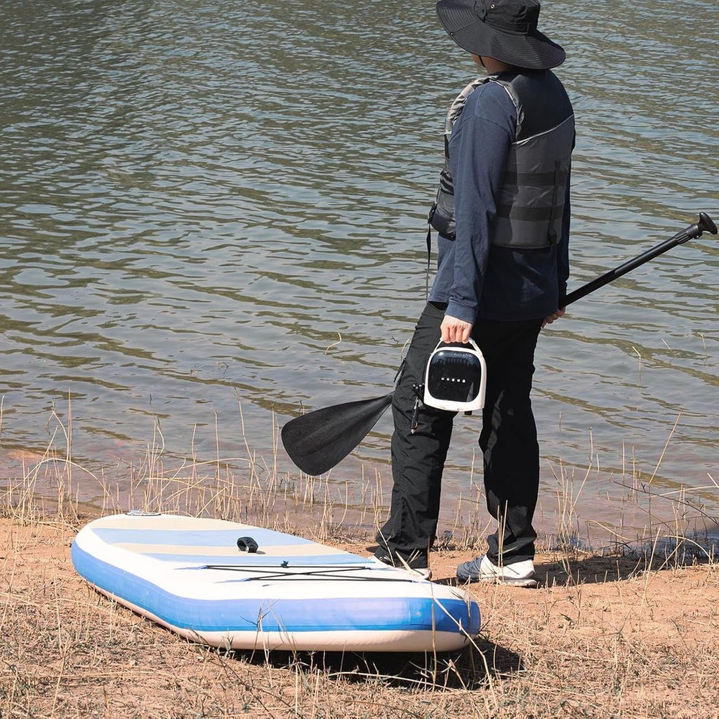Estink Paddle Board Pump Electric Portable Pump, Compact Lightweight Design, High Capacity Rechargeable Battery, Inflates 20PSI with LCD Screen, 7 Adapters for Paddleboard