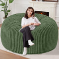 Homguava 6 FT Bean Bag Chair,6' Big Bean Bag,Giant Bean Bag Chairs for Adults with Memory Foam Filled,Comfy Large Beanbag Chairs Soft Bean Bag Sofa with Dutch Corded Plush Cover-Green