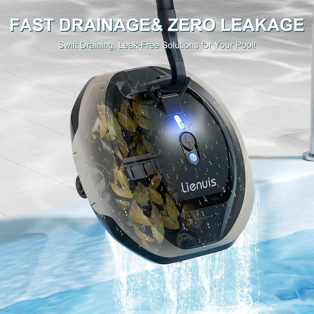 Cordless Pool Cleaner Robot, Robotic Pool Cleaner with 4400mAh Battery,Pool Vacuum for Above Ground Pool with Powerful Suction, DirtLock Tech, Self-Parking,90 Mins Runtime, Up to 850 Sq.ft