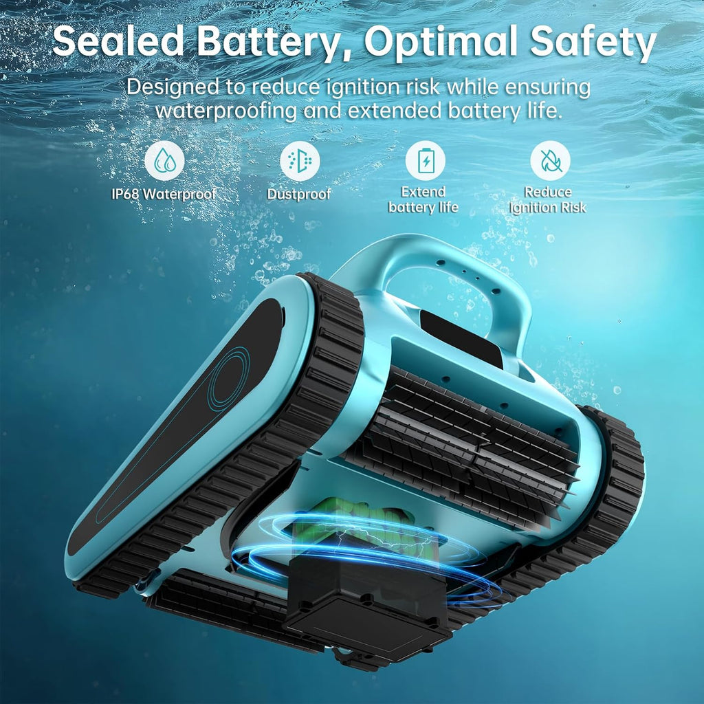 NexTrend Cordless Robotic Pool Cleaner, Smart Navigation, 150min Runtime, 180W Powerful Suction, Cleans Floor Walls Waterline Up to 2,050 sq.ft, Automatic Pool Vacuum for Inground & Above Pool