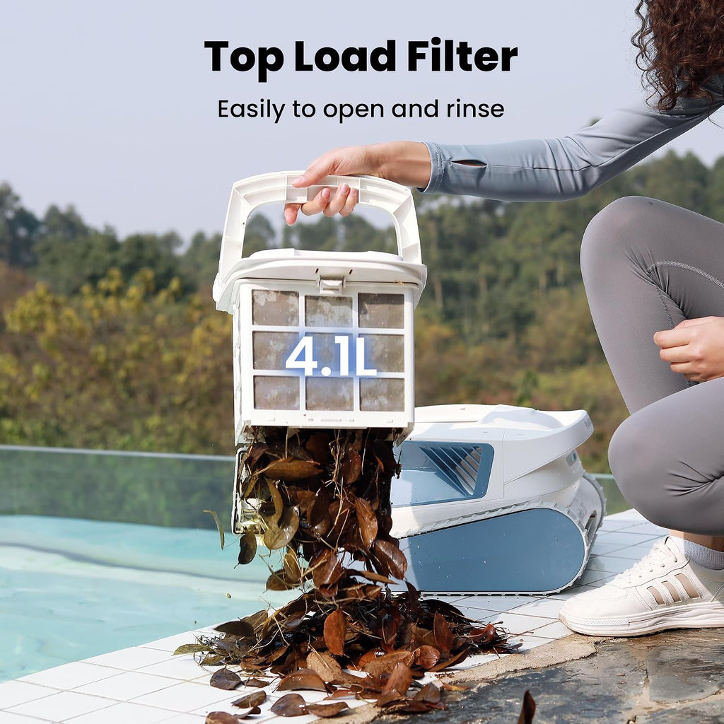 Chasing Hydro 3S Cordless All-in-one Cleaning Robot Vacuums and Scrubs, Double Superior Cleanliness, 5 Hours Runtime + Smart Navigation S-Path, Ideal for Above & In-Ground Pools up to 1614 sq.ft