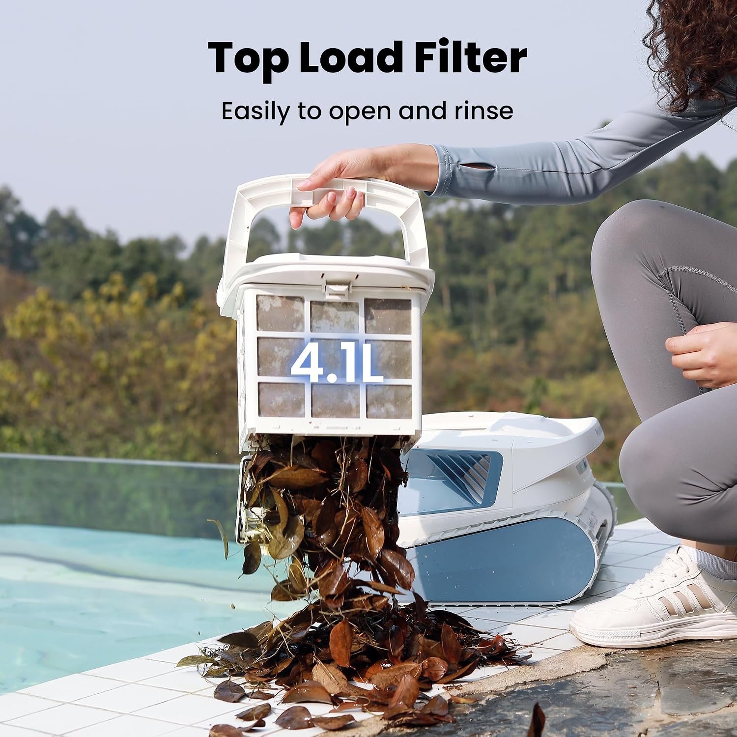 Chasing Hydro 3S Cordless All-in-one Cleaning Robot Vacuums and Scrubs, Double Superior Cleanliness, 5 Hours Runtime + Smart Navigation S-Path, Ideal for Above & In-Ground Pools up to 1614 sq.ft