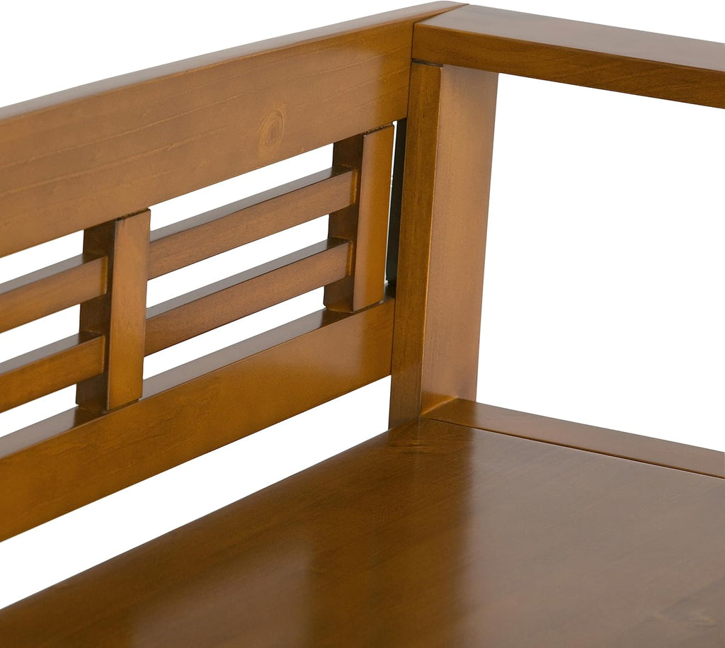SIMPLIHOME Adams Entryway Storage Bench - 48 inch Wide Solid Wood Hallway Seat in Light Avalon Brown, Contemporary Bench for Entryway or Living Room with Lift-Up Lid and Spacious Storage