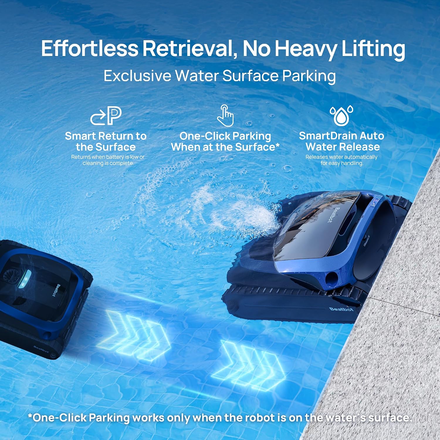 Beatbot AquaSense 2 Cordless Robotic Pool Vacuum Cleaner, Smart Surface Parking, Double-Pass Waterline Scrubbing, Cleans Floor, Walls and Waterline