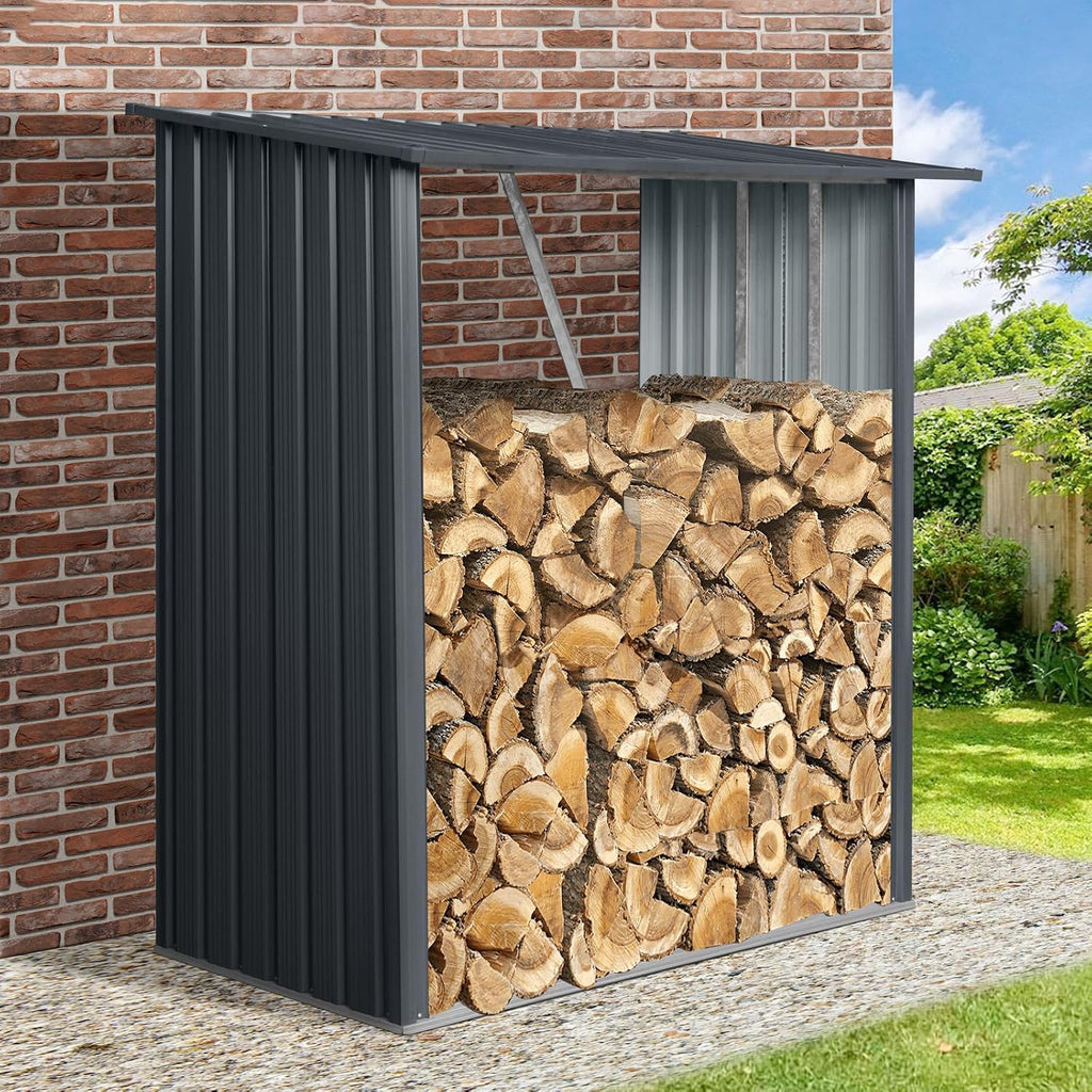 Outdoor Firewood Racks 3FT x 5FT, Firewood Storage Shed, Open Wood Shed For Firewood, Pellet, or Lumber Storage