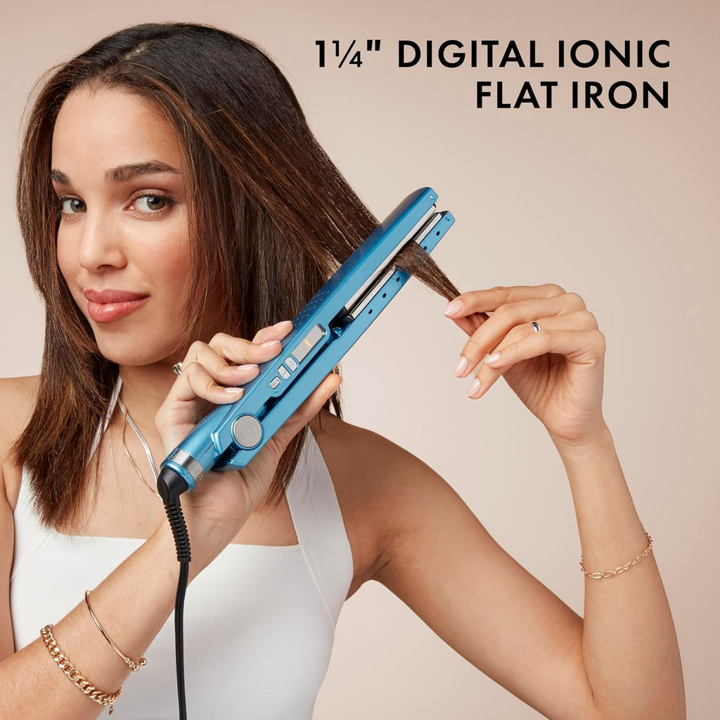 BabylissPRO Nano Titanium Ionic Hair Straightener, Professional Flat Iron for All Hair Types