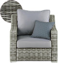 Elle Decor Vallauris Patio Outdoor Furniture Collection, Premium All Weather Wicker, Arm Chair, Gray