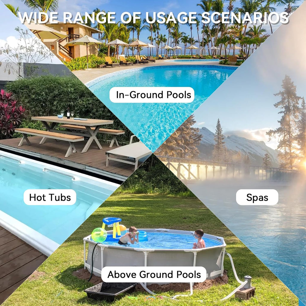 LVKE L2 Cordless Handheld Pool Vacuum for Above Ground Pool with Telescopic Pole, 30W Strong Suction, 1H Runtime, High-Efficiency Screen & Fine Sponge Trap Leaves & Grit Ideal for Pool Cleaning, Blue