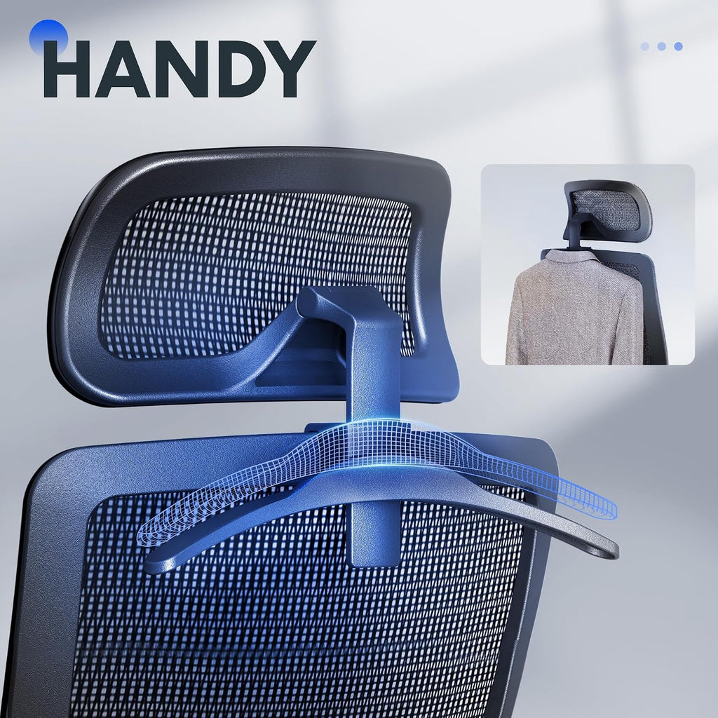 FLEXISPOT Ergonomic Office Chair High Back Mesh Swivel Computer Chair Home Office Desk Chairs with Wheels Lumbar Support Deep Black