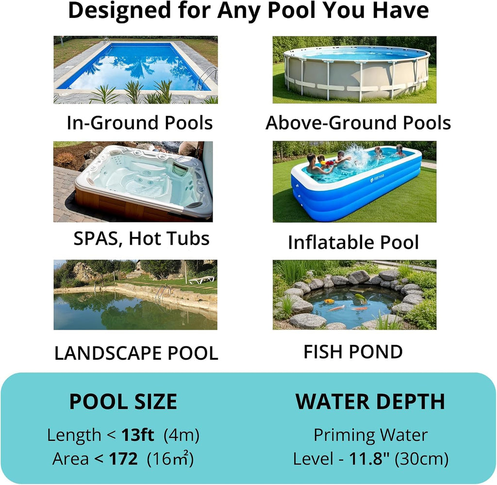 Cordless Pool Vacuum for Above Ground Pool 19.5 GPM,All Angle&LED Display,Handheld Rechargeable Spa Vacuum Cleaner for Inground Pools for Hot Tub, Leaves,Debris,Shallow Steps
