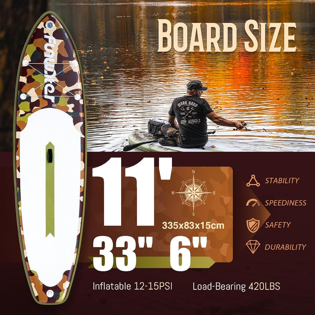 FunWater Inflatable Stand Up Paddle Board with Premium SUP Paddleboard Accessories, Anti-Slip EVA Deck, 11'6''/11'/10'6'' Paddle Boards for Adults & Youth of All Skill Levels