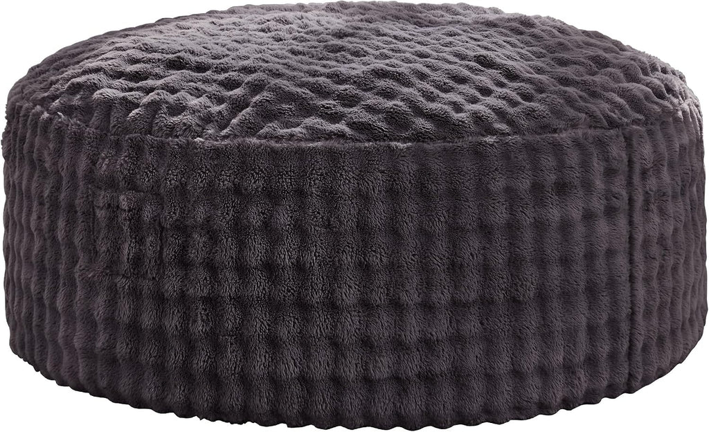 Hobestluk Bean Bag Chairs Beanbag Chair with Filler Adult Bean Bags with Fluffy & Machine Washable Cover, Giant Bean Bag Chairs for Aduts (Dark Grey, 5FT-50' x 50' x 24')
