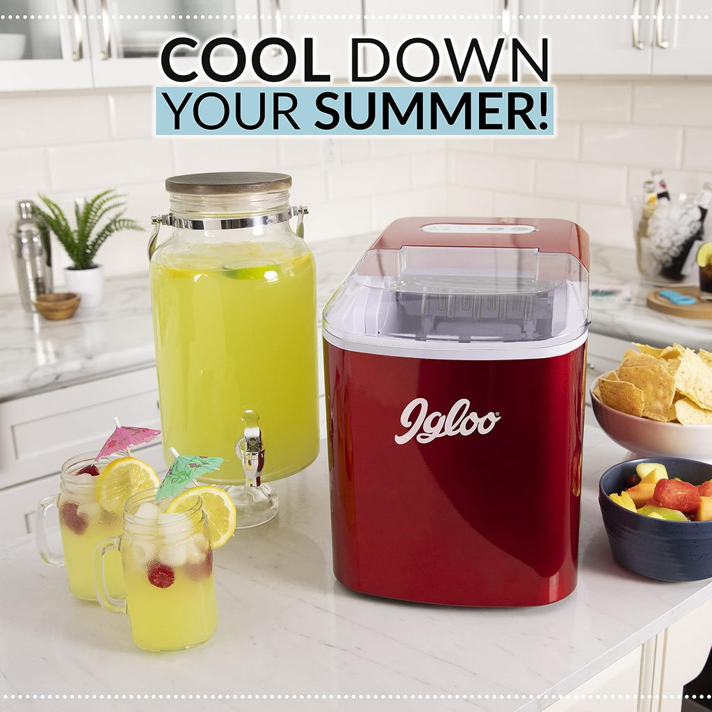 Igloo 26-lb Automatic Electric Countertop Ice Maker - 9 Cubes in 7 Mins, with Scoop and Basket