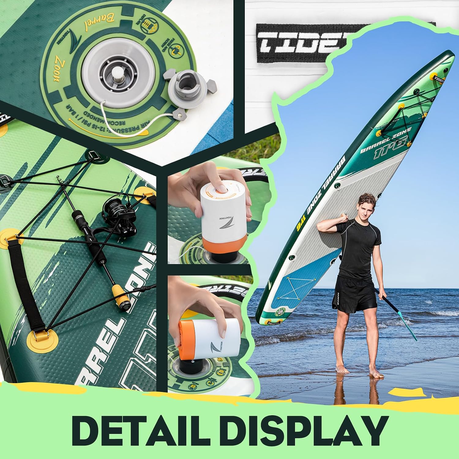 11'6' Inflatable Stand Up Paddle Boards, Premium SUP Accessories, Non-Slip Comfort Deck for Youth & Adults
