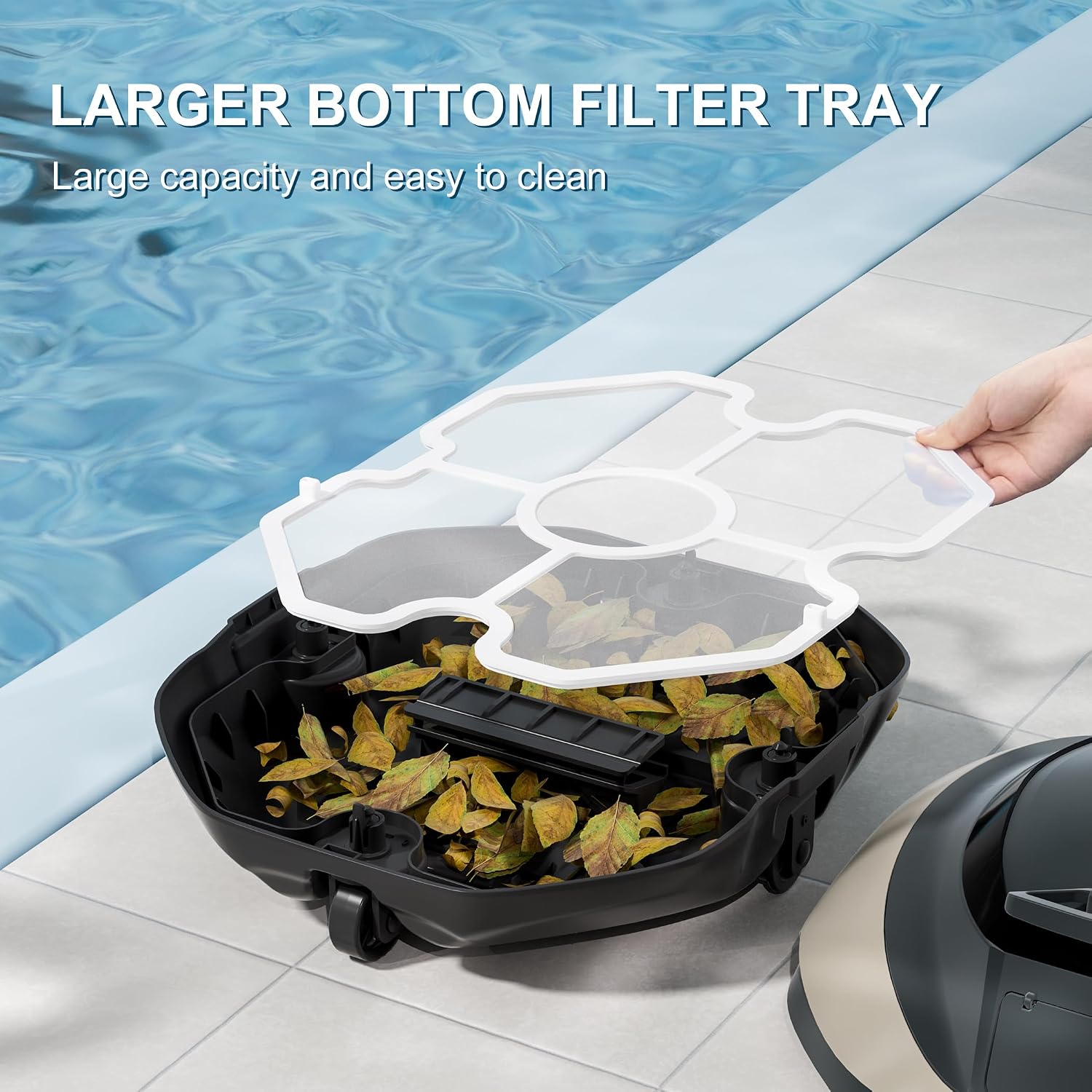 Cordless Pool Cleaner Robot, Robotic Pool Cleaner with 4400mAh Battery,Pool Vacuum for Above Ground Pool with Powerful Suction, DirtLock Tech, Self-Parking,90 Mins Runtime, Up to 850 Sq.ft