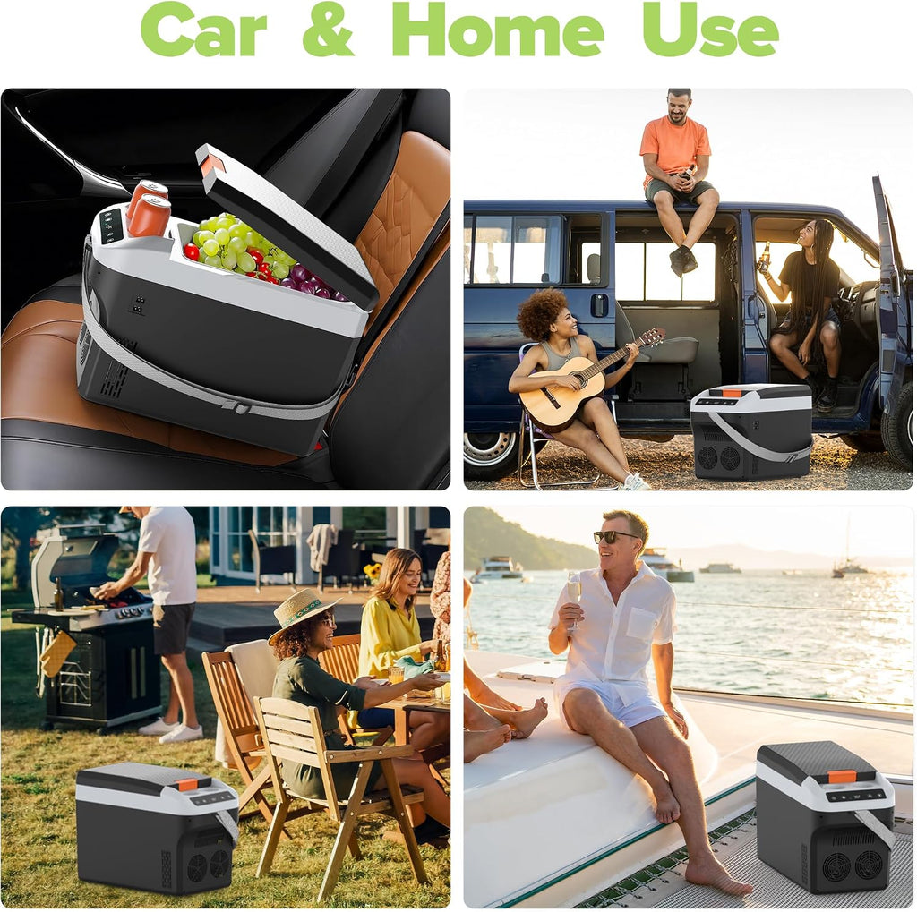 advwin 12 Volt Car Refrigerator 23Quart(22L) Electric Cooler/Warmer, Plug In Car Cooler with 110V AC Home Power Cord & 12V Car Adapter, Portable Refrigerator for Camping, Travel, RV(Black)