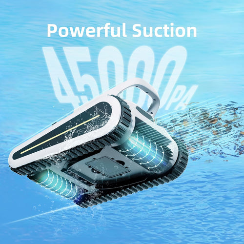 (2024 New) Robotic Pool Vacuum, Cordless Robotic Pool Cleaner for Inground Pools, Wall and Waterline Cleaning, Powerful Suction and Replaceable Battery, 150 min Battery Life for Pool Up to 1614 Sq.ft