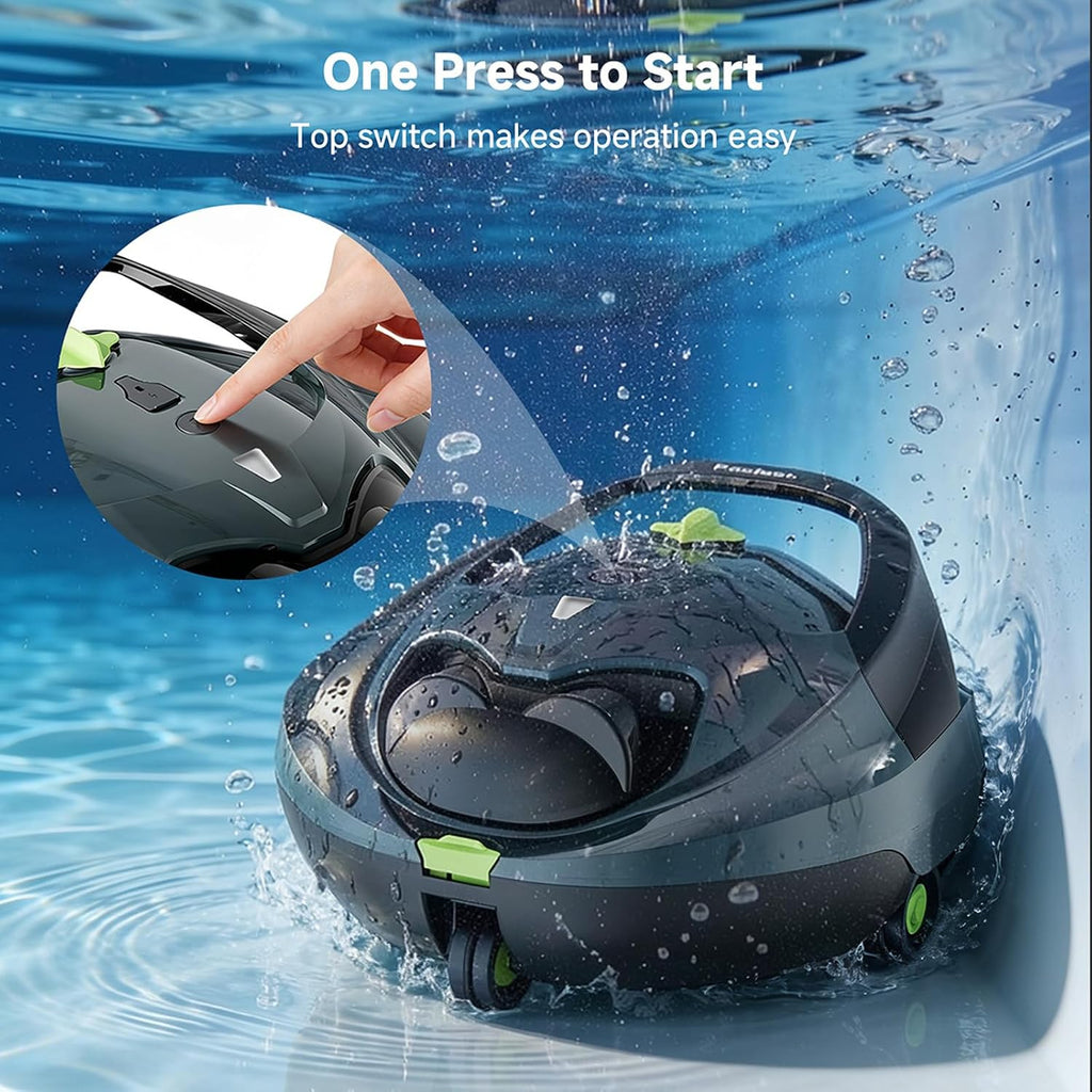Pooloob Robotic Pool Vacuum Cleaner with Triple-Layer Filtration & Floating Buoy, for Regular Daily Maintenance, Flat Floor Cleaning for Above/In-Ground Pools,NOT for Initial or Deep Cleaning or Swamp