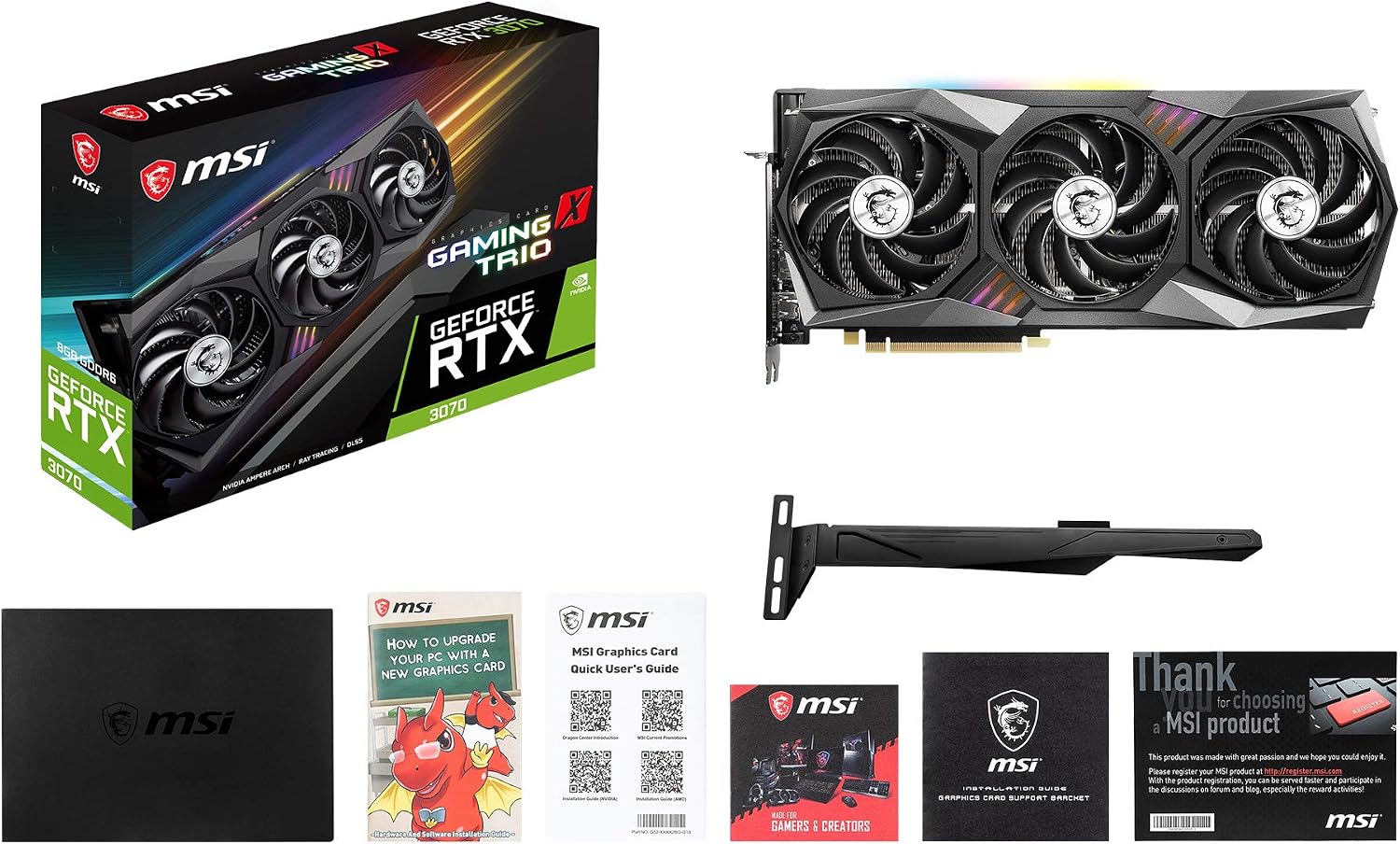 msi Gaming GeForce RTX 3070 8GB GDRR6 256-Bit HDMI/DP Tri-Frozr 2 TORX Fan 4.0 Ampere Architecture RGB OC Graphics Card (RTX 3070 Gaming X Trio)
