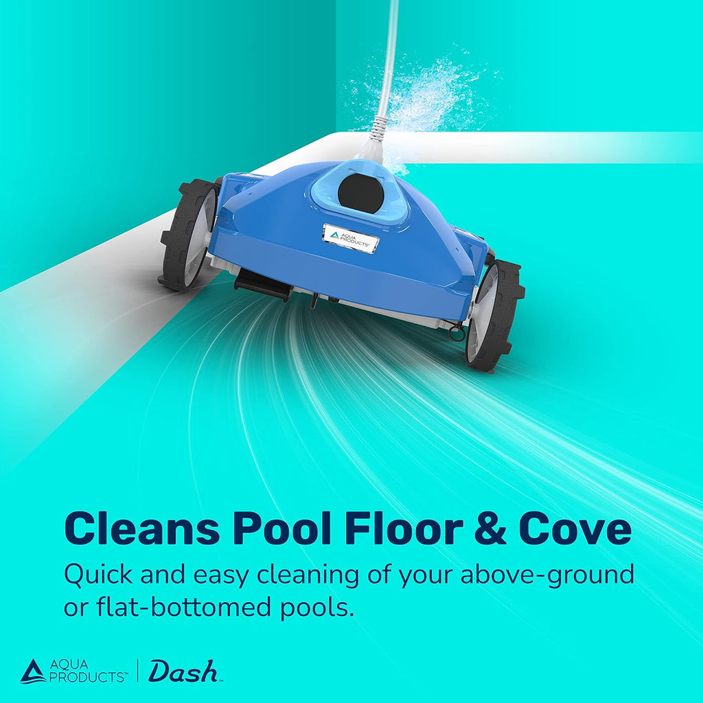 Aqua Products Dash AG Jet Automatic Robotic Pool Cleaner for Above-Ground Pools up to 30ft, Strong JetBlast Technology w/ Dual Debris Bags