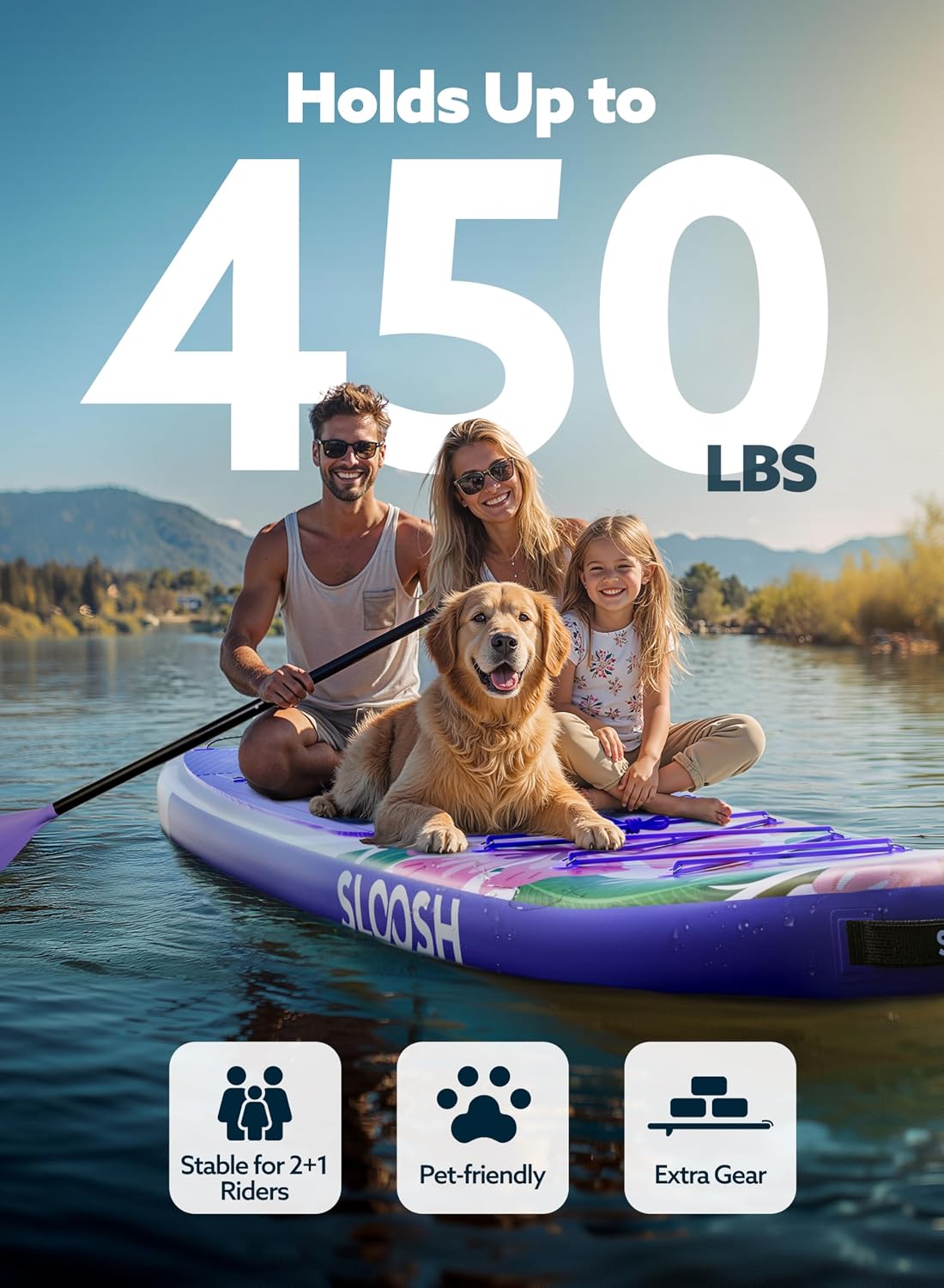 SLOOSH Inflatable SUP & Electric Pump Bundle – 10'6' Paddle Board with Premium Accessories, Non-Slip EVA Deck, 20 PSI Dual-Stage Pump for Fast Inflation, Perfect for Youth & Adults of All Skill Levels
