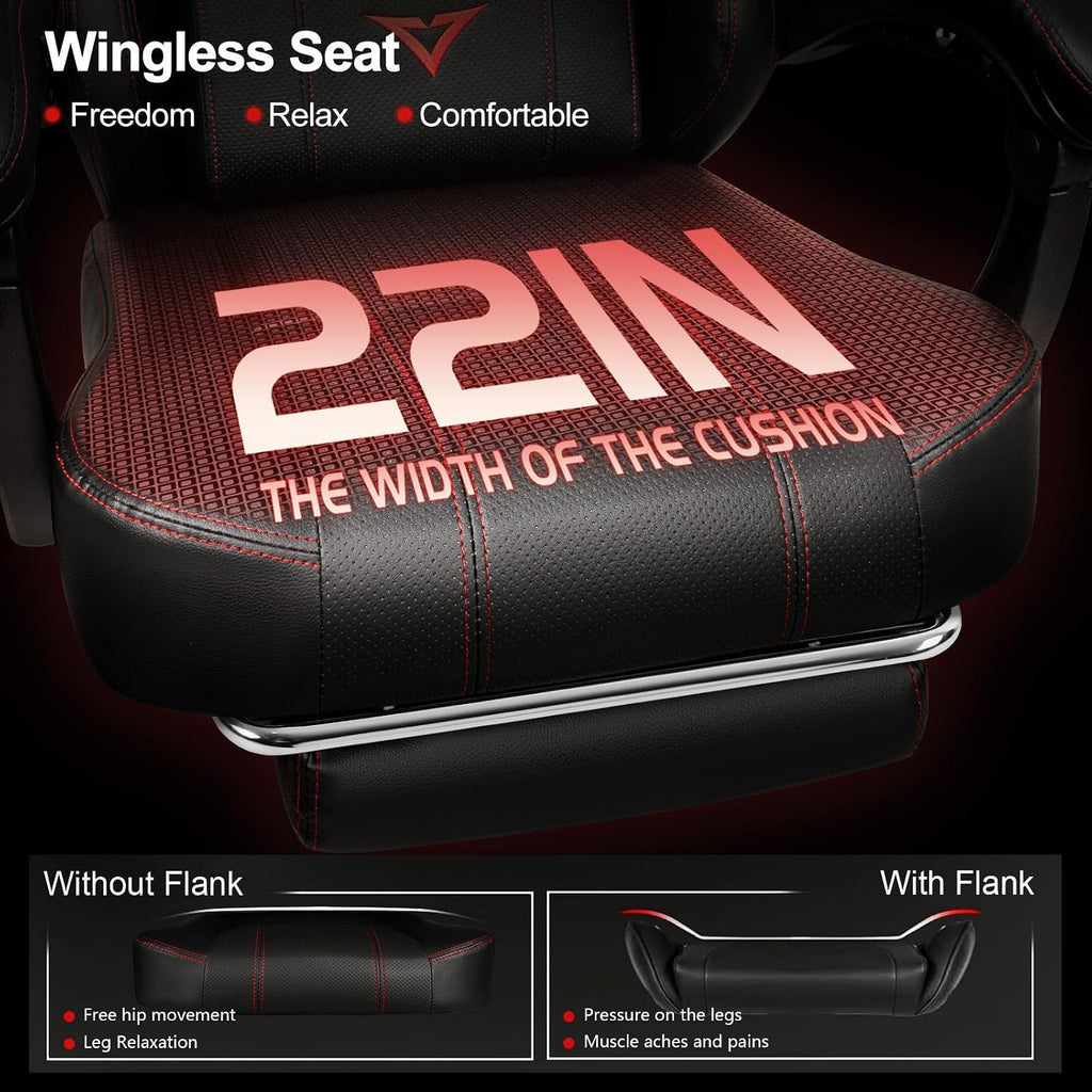 VITESSE Big and Tall Gaming Chair 400lb Weight Capacity with Footrest, Ergonomic Video Game Chair for Adults with Oversized Headrest and Lumbar Pillow, Computer Chair Gaming for Office