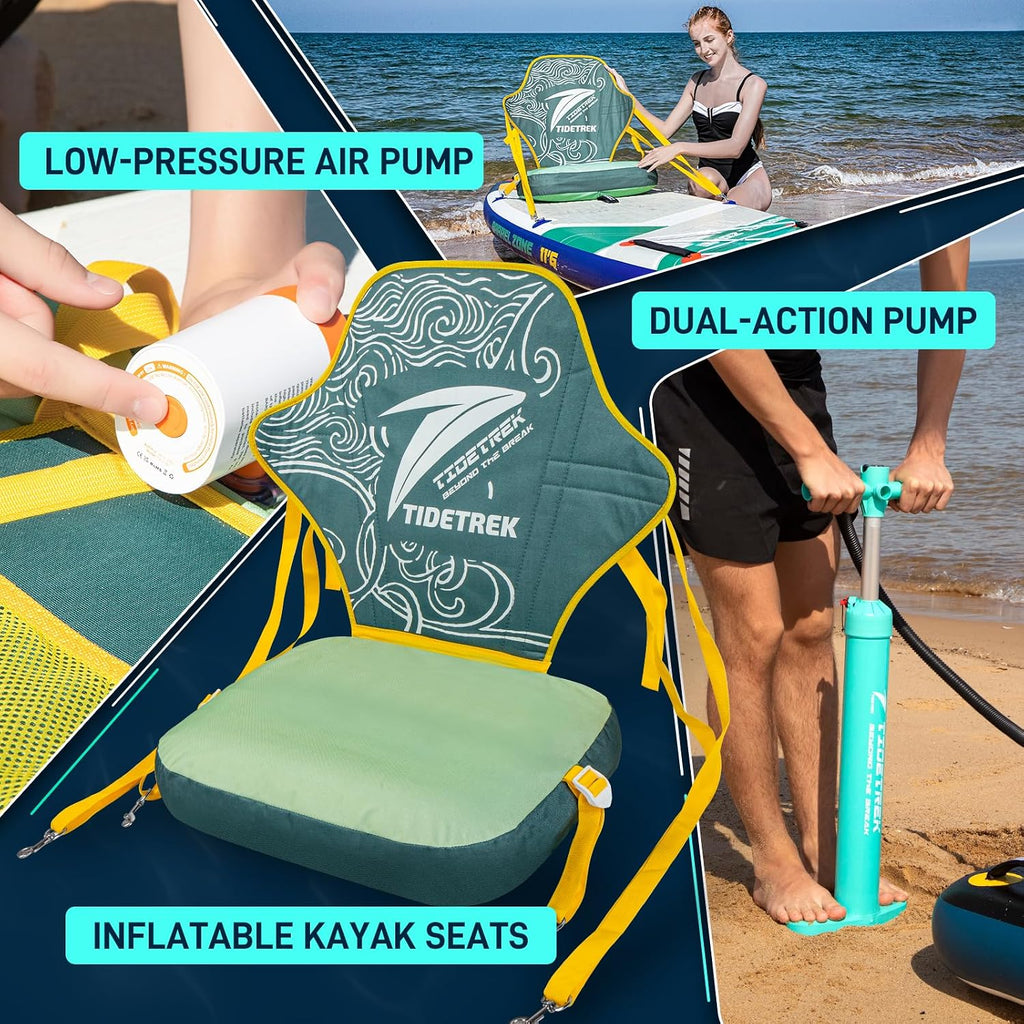 11'6' Inflatable Stand Up Paddle Boards, Premium SUP Accessories, Non-Slip Comfort Deck for Youth & Adults