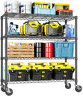 IZEUK 4-Tier Adjustable Heavy Duty Metal Storage Shelving Unit, Wide Utility Rack Organizer for Garage, Kitchen, Office, Basement, Warehouse (Black, 15.7' D x 33.5' W x 70.5' H)