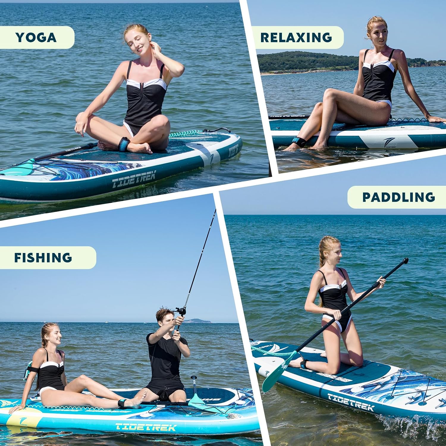 11'/11'6' x 33'/34' x 6' Inflatable SUP Paddle Board – Extra-Wide, Stable Stand Up Paddle Board with Premium Full Accessory Set for Adults & Youth