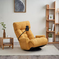 360° Swivel Floor Gaming Chair with 5 Position Adjustable, Folding Gaming Sofas with Phone Holder & Pockets, Cushion Padded Chaise Lounge Chair for Adults, Home Office Floor Leisure Chairs, Yellow