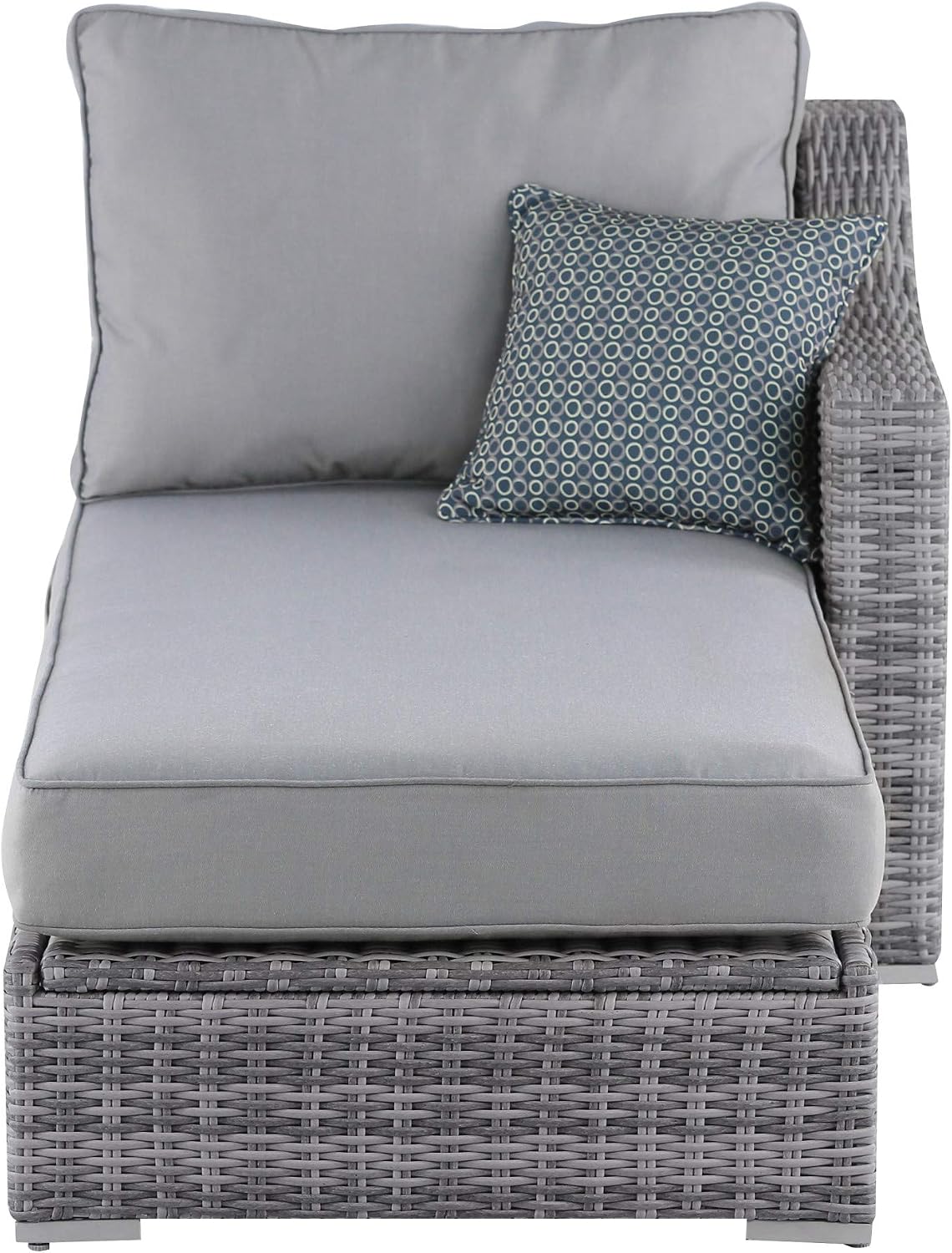 Elle Decor Vallauris Patio Outdoor Furniture Collection, Premium All Weather Wicker, Storage Sectional, Gray