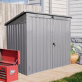 62' Grey Metal Outdoor Storage Shed with Sloped Roof, Lockable Tool Shed for Trash Cans, Garden Tools, Firewood, or Pet House, Waterproof, Galvanized Steel (Grey)
