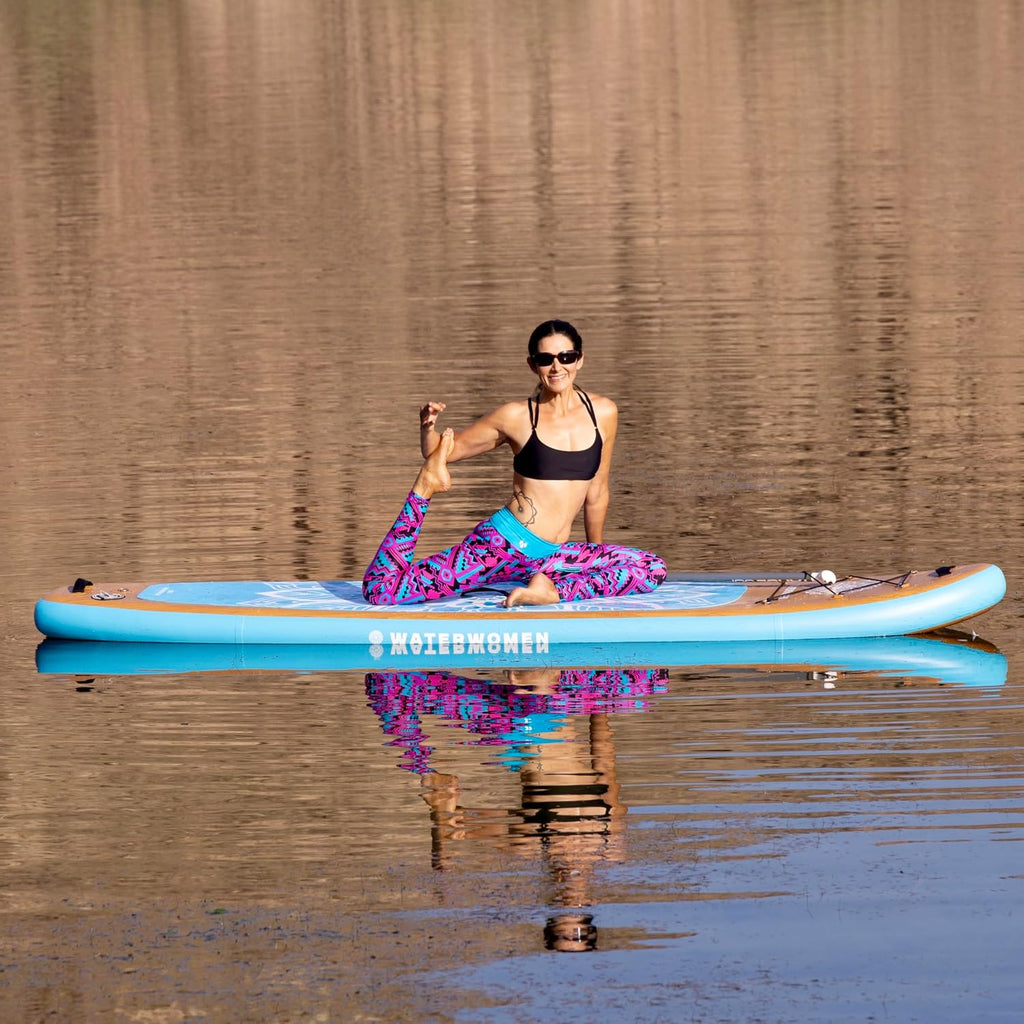 Women's Paddle Board 10'6 Inflatable Stand UP Paddle Board & Accessory Package Including Adjustable SUP Paddle, Stylish Backpack, Ankle Leash & Pump. Super Stable, Great for All Skill Levels