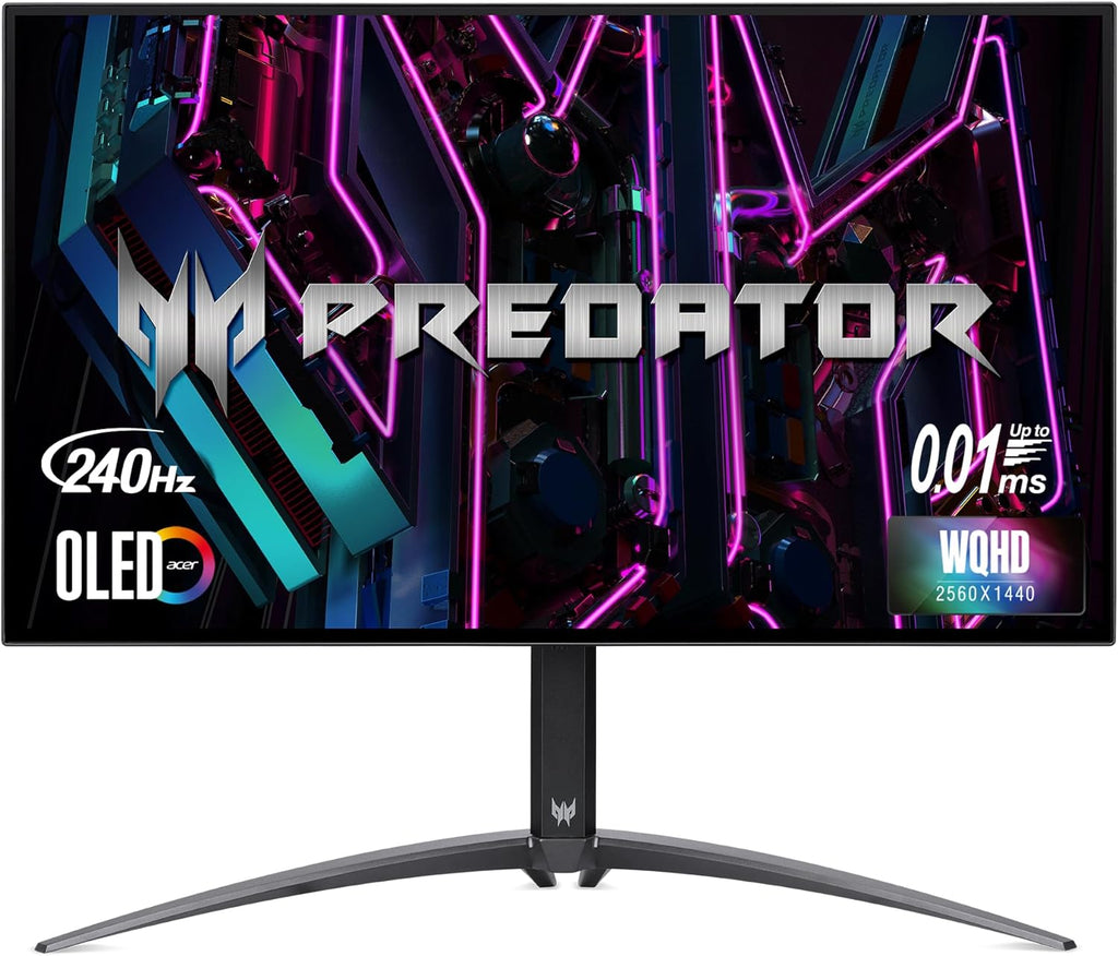 acer Predator X27U | 27' WQHD 2560 x 1440 OLED Gaming Monitor | AMD FreeSync Premium | Up to 240Hz | Up to 0.01ms | 1000nits@HDR 3% | DCI-P3 99% | Delta E<1 | USB Type-C, DP 1.4 & 2 x HDMI 2.0