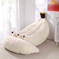 Banana Bean Bag Chair with Ottoman, Floor Sofa Bed with Footrest, Comfy Convertible Lounger for Adults, Plush Couch for Bedroom, Living Room or Dorm, L-Cream