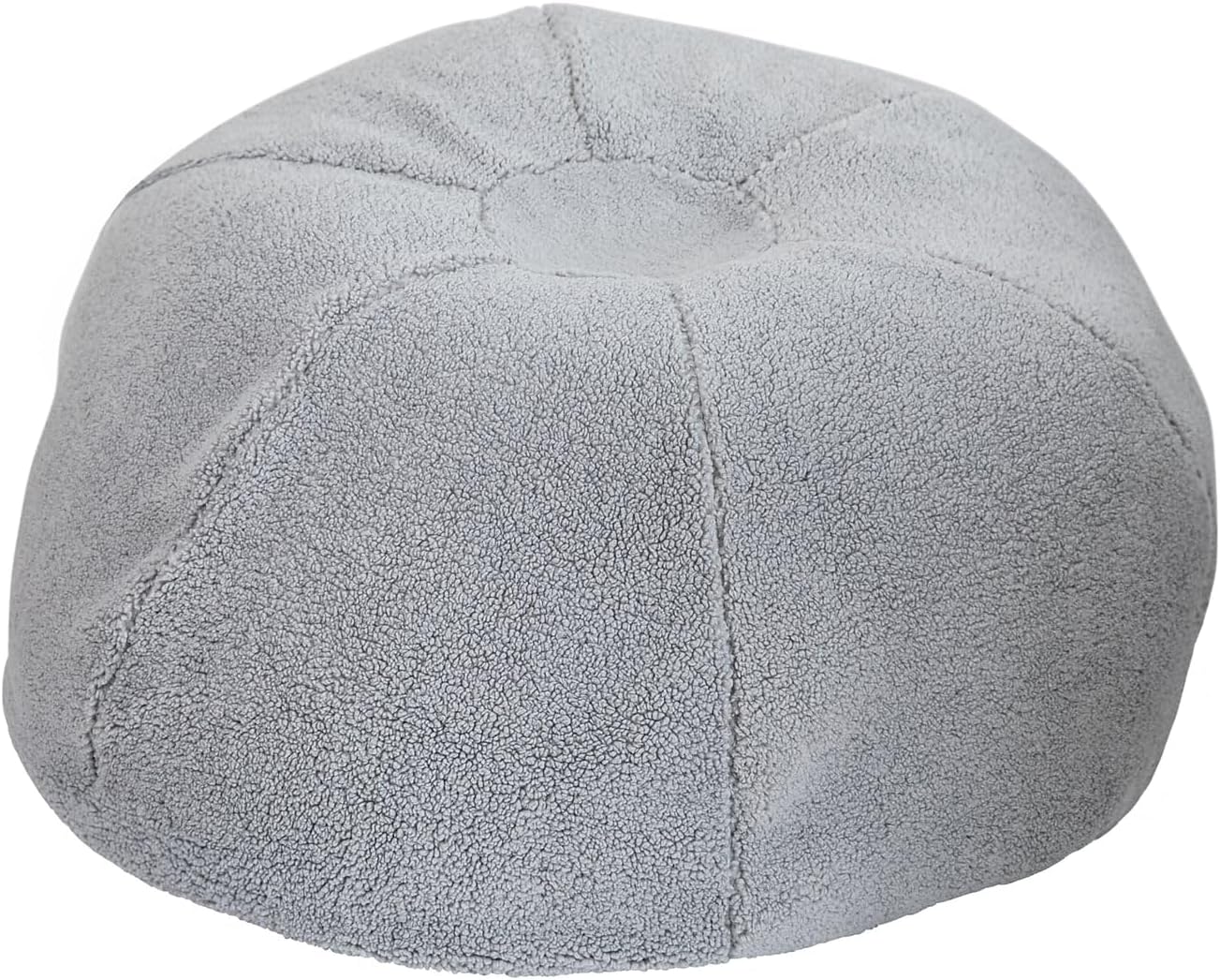 Flash Furniture Duncan Sherpa Bean Bag Chair, Classic Refillable Bean Bag Chair for Kids and Teens, Large, Gray